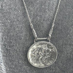Silpada Sterling Silver Hammered Disk Pendant Necklace N1356